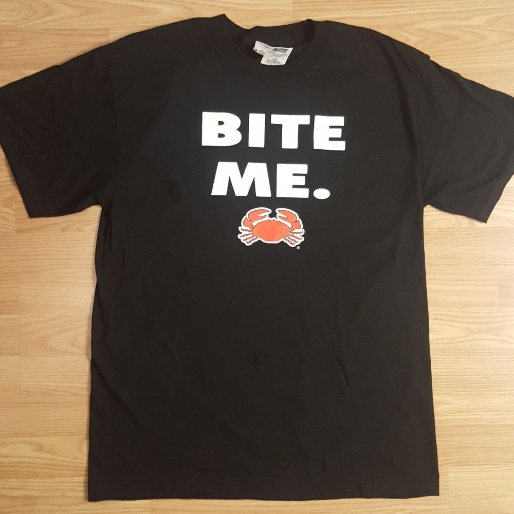Joe's Crab Shack 🦀 Bite Me Black T-shirt Large